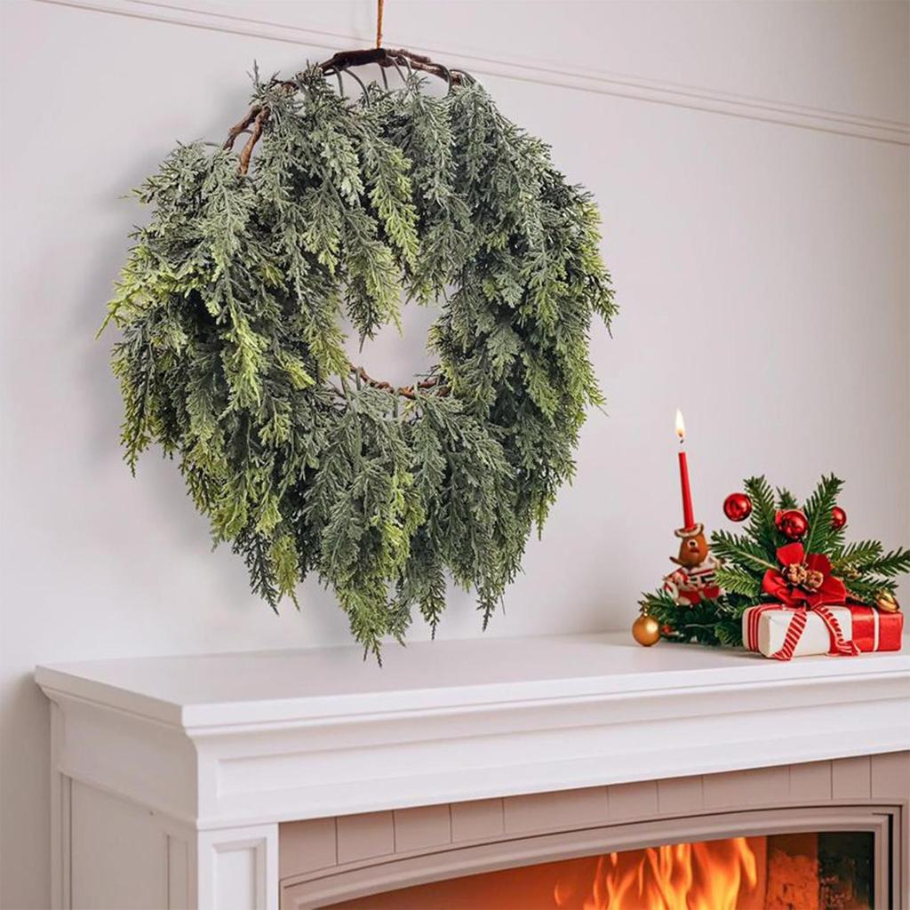 Cedar Garland Christmas Greenery Garland Realistic 5.91 Feet Greenery Holiday Decor for Table Fireplace Mantel Stair Railings