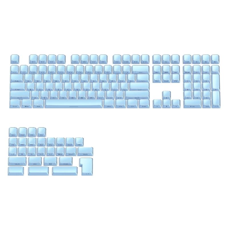 113Key PC Keycaps Set for Mechanical Keyboards with Double Shot Injections OEM Profile Keycap Crystal Jelly Design