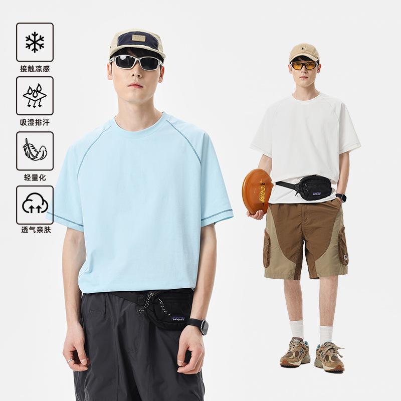 Trendy Round-Neck Short-Sleeve T-Shirt New Summer Style Loose-Fit Outdoor Sports Fashionable Versatile Top