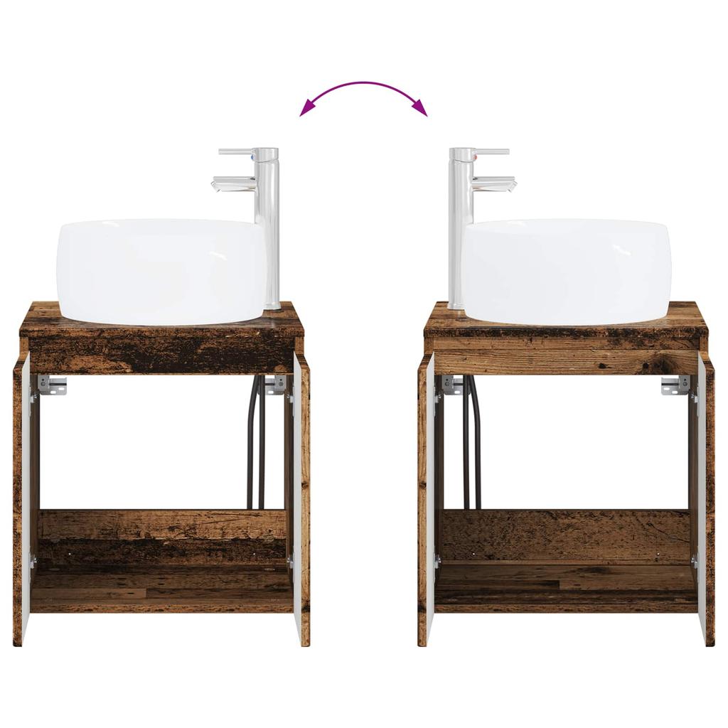 Bathroom Furniture Set 2 pcs Reclaimed Wood Engineered Wood