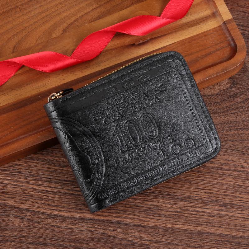 

Men s Retro Hot-Pressed PU Wallet with Zippered Coin Pocket