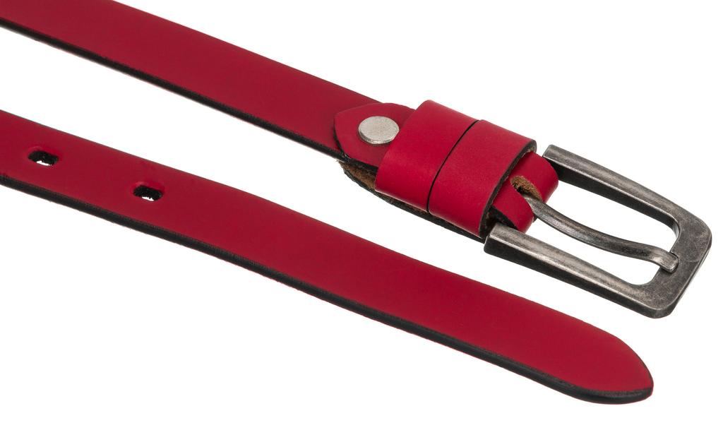 Wide leather belt LADY NO.2 RED 100