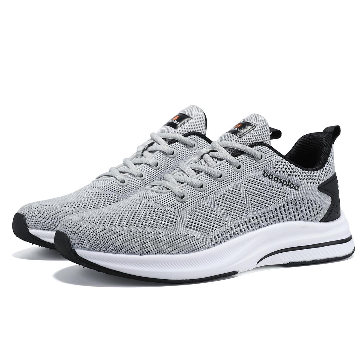

Baasploa Чоловічі кросівки для бігу Легкі дихаючі тенісні кросівки Спортивне взуття Повсякденна мода Чоловіче взуття для ходьби Нековзні кросівки 46 сірий