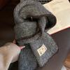 Korean atmosphere green scarf women's winter new soft waxy retro warm lock edge knitted neck scarf