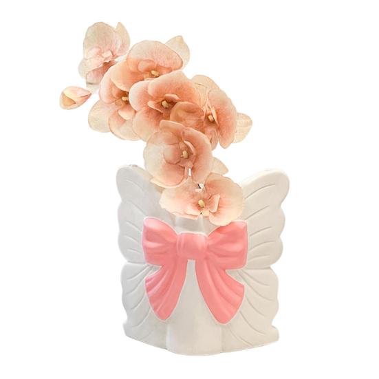 Schmetterling Vinyl Blumenvase Modernes Schleifenknoten Blumenhalter Behälter Heim Büro Tisch Mittelstück Dekorative Blumenvase