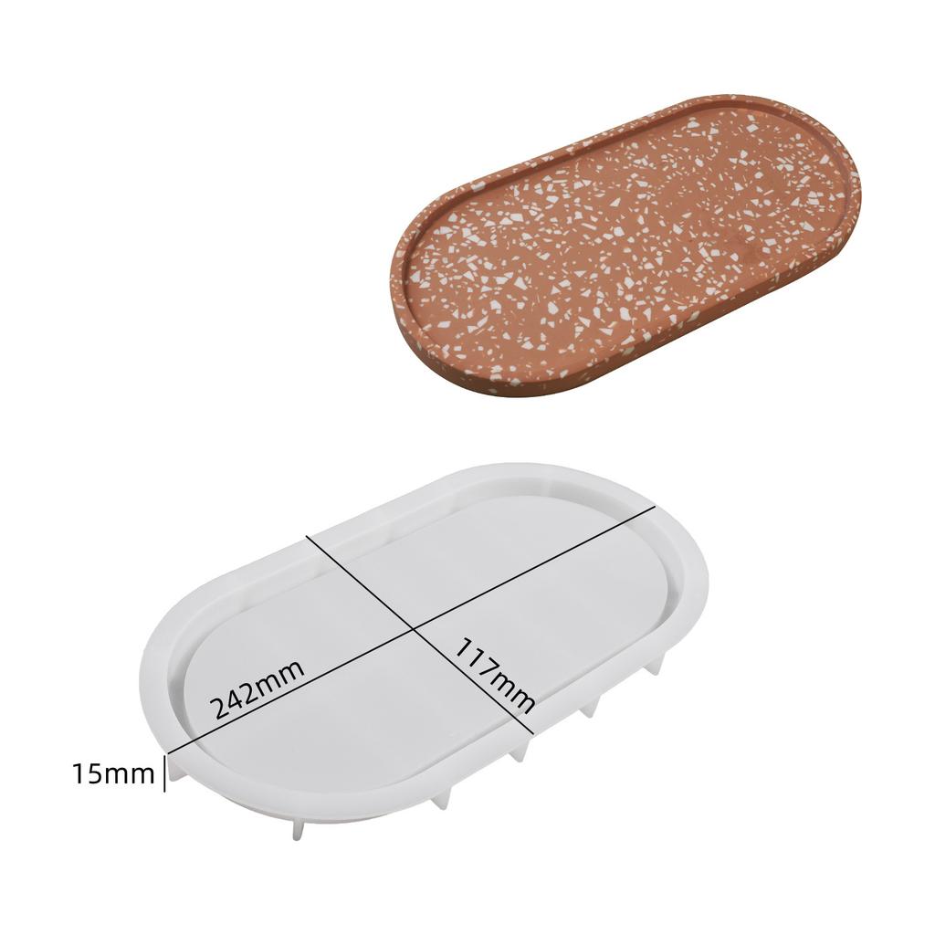 Oval Storage Tray Silicone Mold DIY Handmade Coaster Plaster Resin Cement Jewelry Display Plate Csating Molds Home Crafts Decor