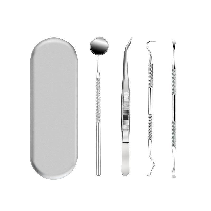 Stainless Steel Dentist Oral Tools Cleaning Flossing Tartar Removal Easy To Clean Not Easy To Break Dental Oral Mirror Care Kit