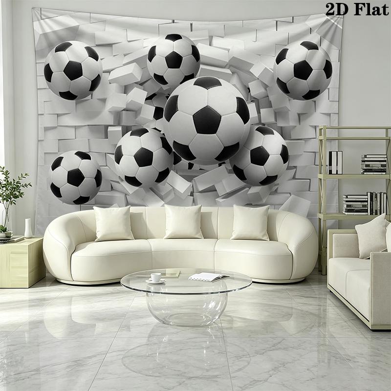 Soccer ball smashing through wall Pattern Home Decor Tapestry, Wall Hanging, Decorative RV Wall Cloth.ZGT0914462
