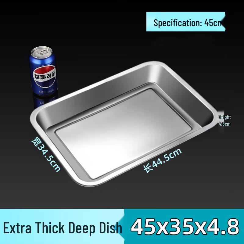 Commercial Grade 304 Stainless Steel Serving Trays - 10 Pack