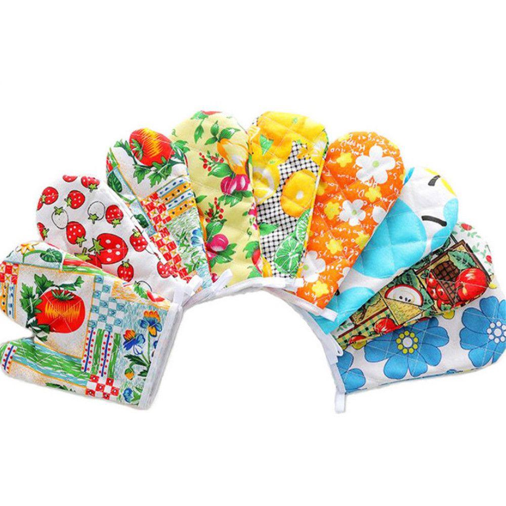 

Fashion Baking Household Gloves Anti-scalding Oven Mitts Microwave Gloves Thickened Random Color