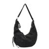 Damen Umhängetasche mit großem Fassungsvermögen Canvas Plissiertes Karomuster Nylontasche Pendler Schultertasche