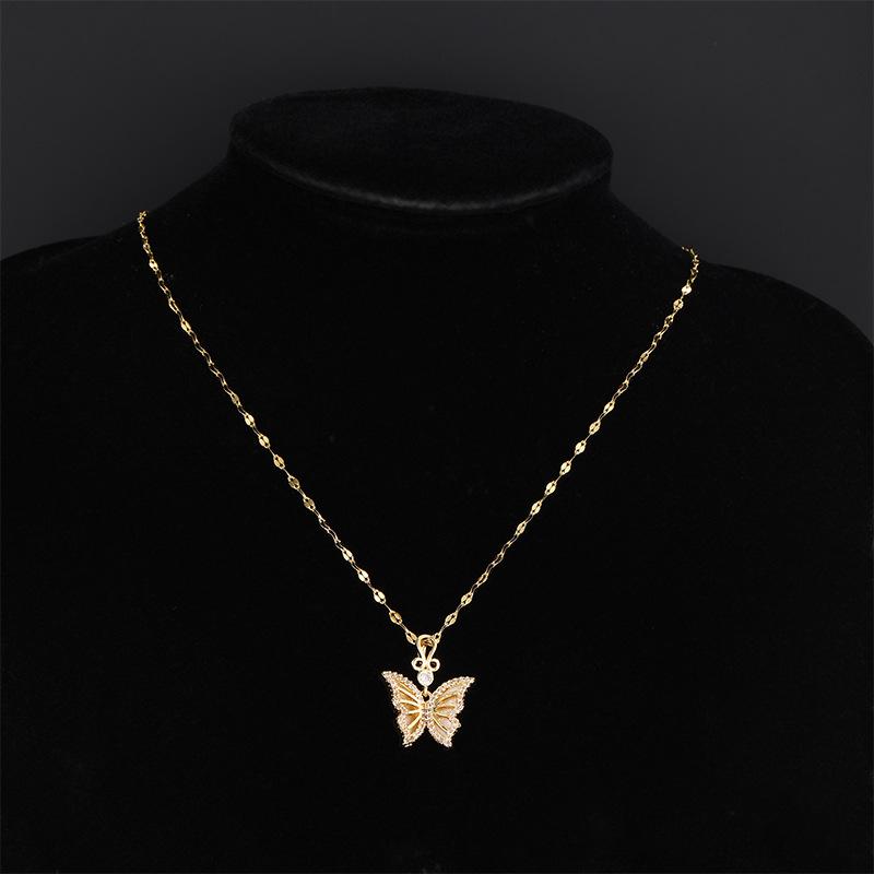 Butterfly Necklace Women'S High Value Light Luxury Trend Temperament Same Neck Chain