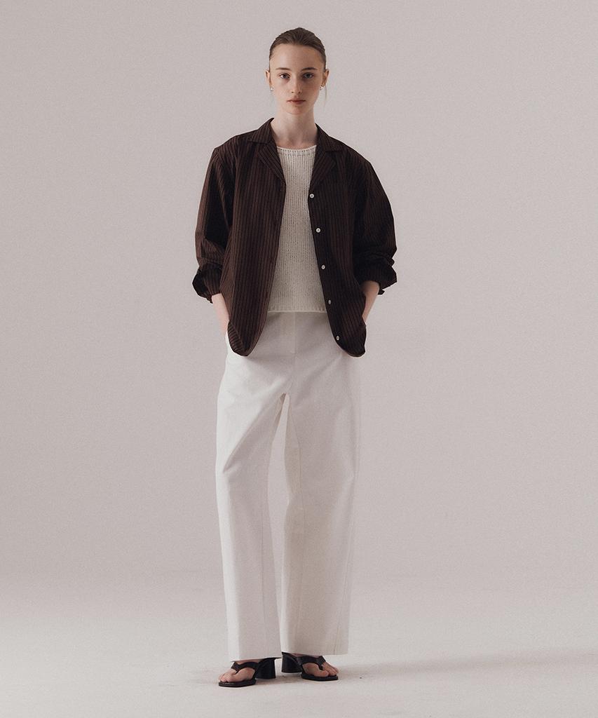 Sillen Structure Cotton Chino Pants (White)