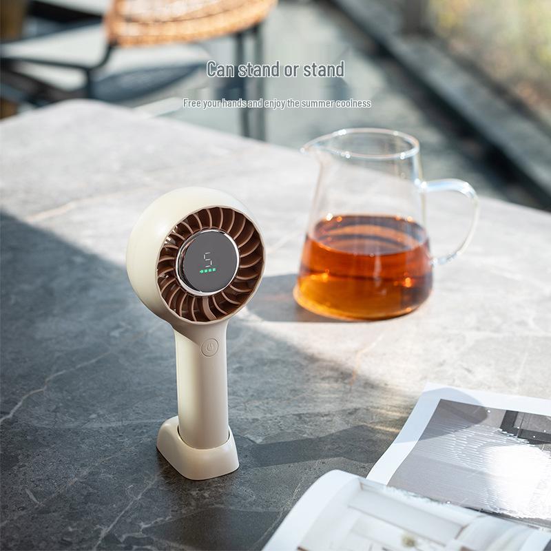 Five-Speed Portable High-Power Handheld & Desktop Fan with Display Screen