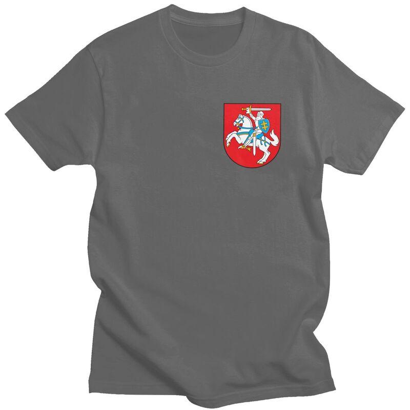 Custom Lietuva Lithuania Coat Of Arms T Shirt for Men Tshirt Leisure Tee Tshirt Loose Fit