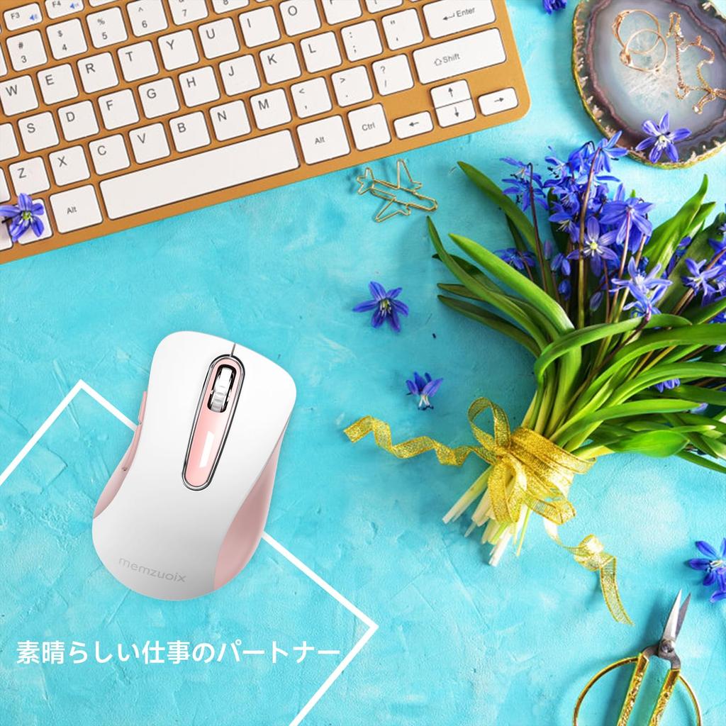 Memzuoix 2.4G Wireless Mouse, 1400 DPI Wireless Computer Mouse (with USB Receiver), Portable USB Wireless Mouse, Cordless Mouse (for Laptops, PCs,