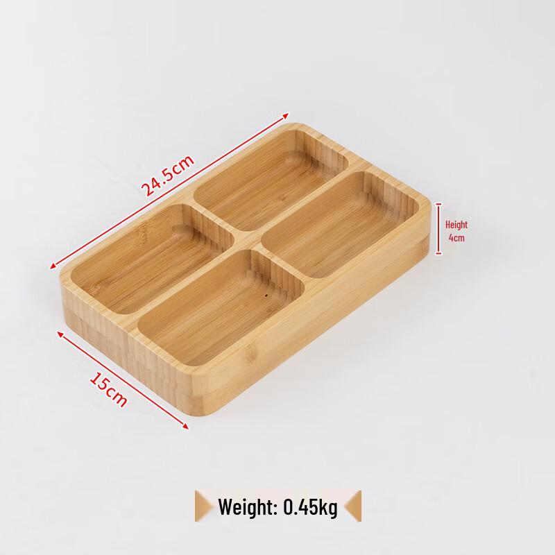 Chinese Style Bamboo Tea Snack & Fruit Tray 24.5 x 15 x 4 cm