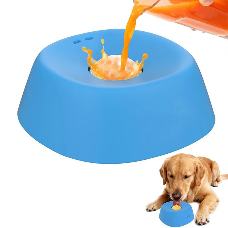 Dog Liquid Lick Bowl With Slow Feeder Design With Silicone Anti Slip Bowl Detachable Easy Cleaning For Wet Food And Bone Broth