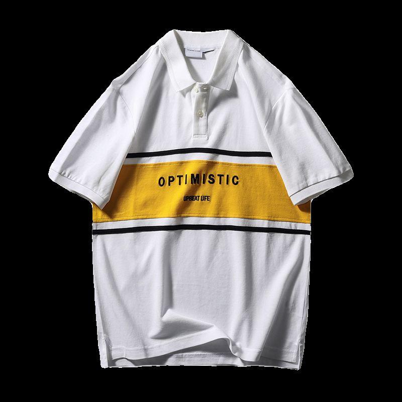 Men s Short-Sleeve Polo Shirt 2024 New Summer Pure Cotton Trendy Brand Embroidered Collared T-Shirt White 2XL