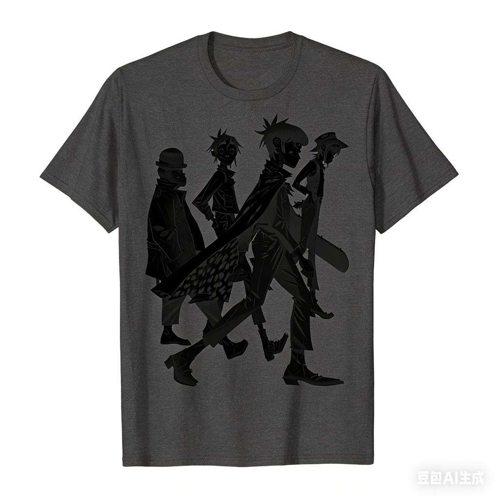 Gorillaz Shadows Tshirt Unisexs and Womens Cotton Summer Clothes Hip Hop Fashion Short Sleeve Tshirt Streetwear Unisex Fan Gifts