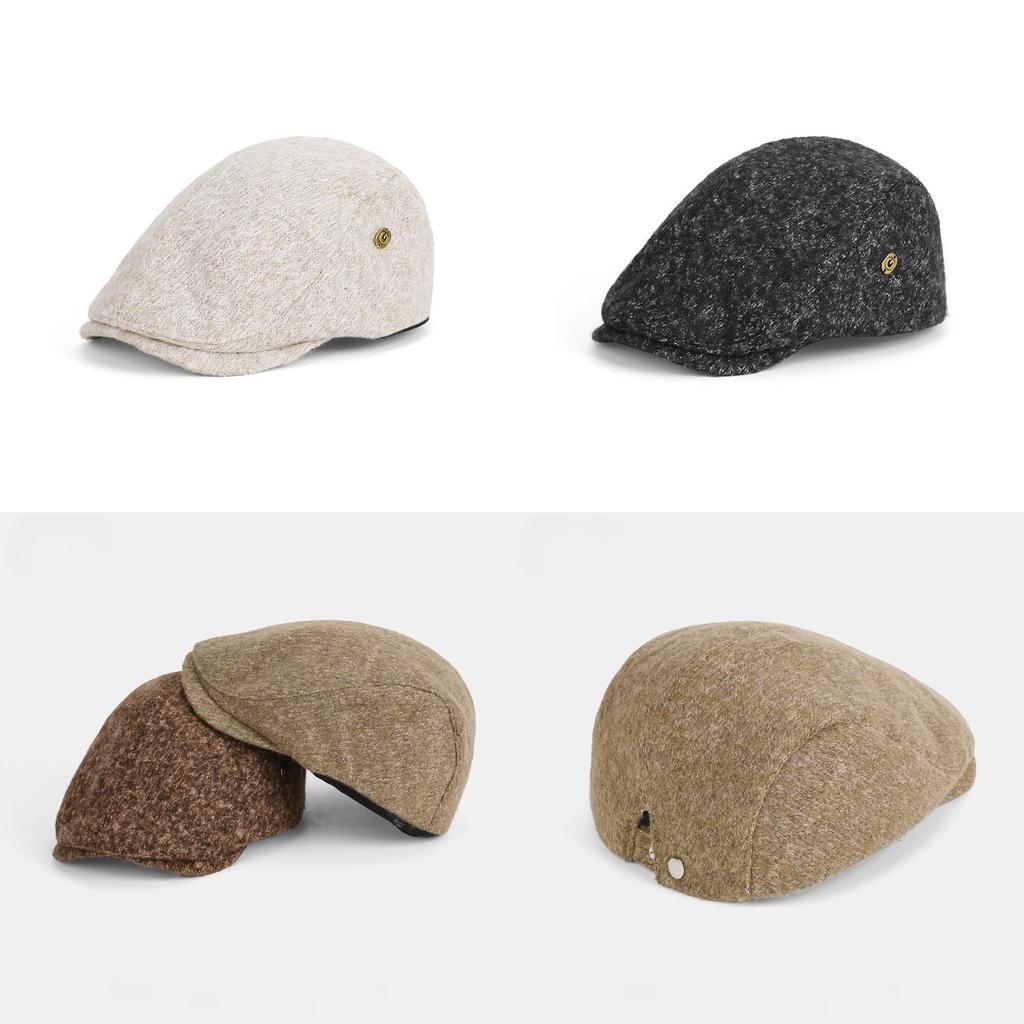 Retro Style Ladies Beret With Polyester Fabric And Short Brim For Casual Autumn Wear