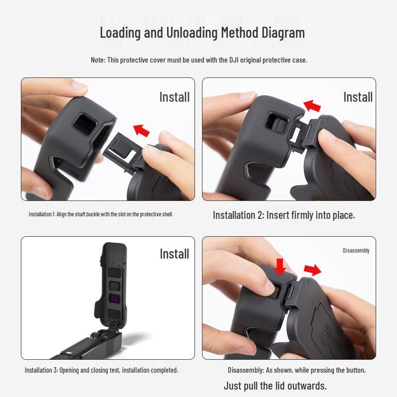 DJI Pocket 3 Protective Case with Magnetic Flip Cover and Screen Plate for Gimbal Camera and Filter Storage.