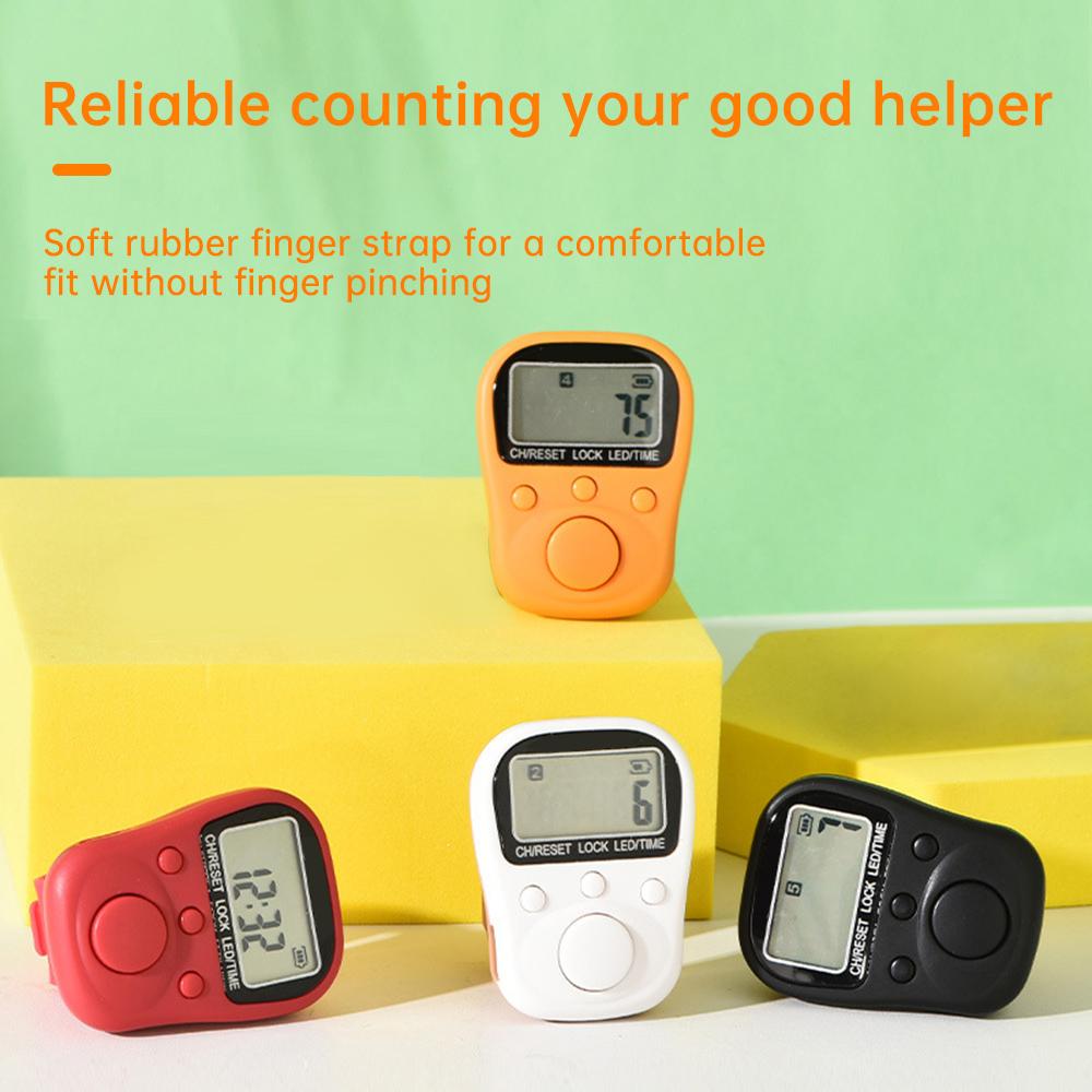 Adjustable Finger Ring Electronic Counter 7-Channel Backlit Function Counter with Locking Rechargeable Counter