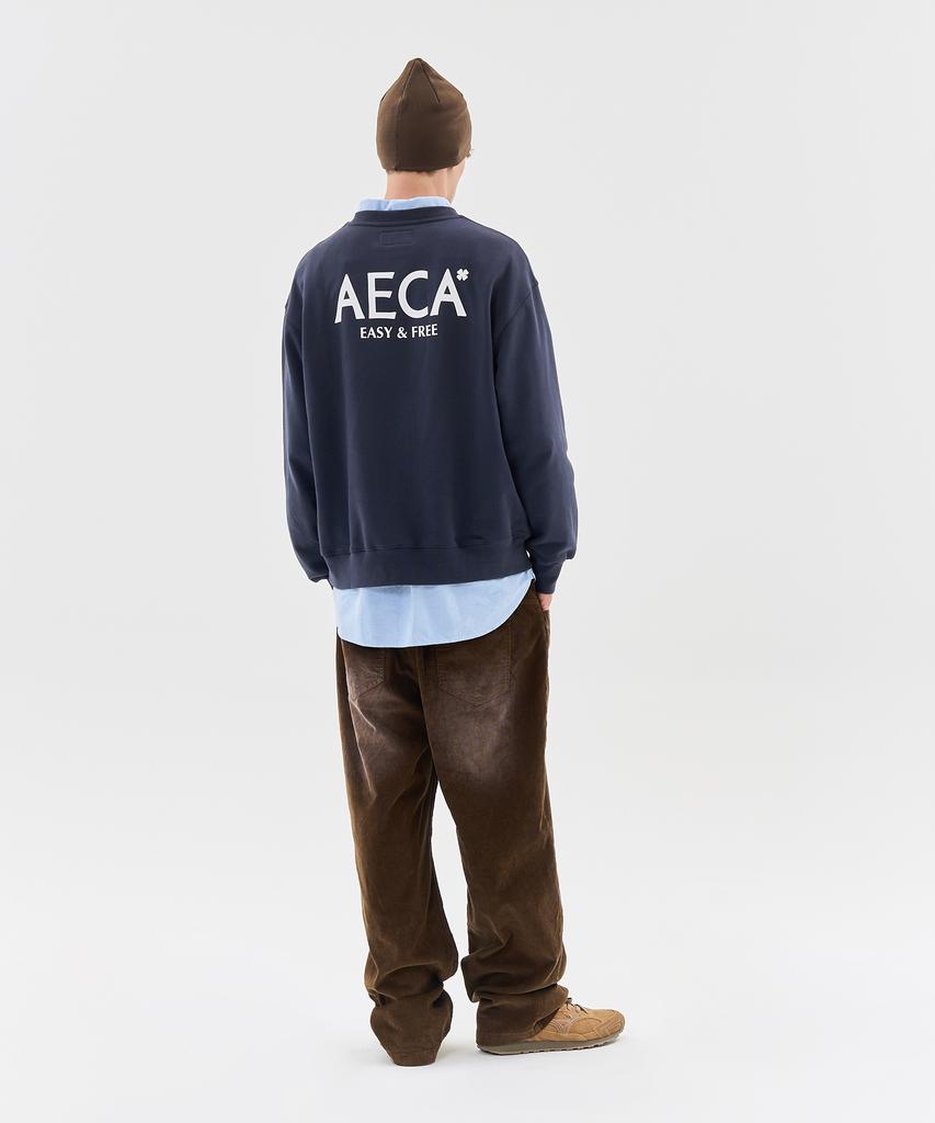 AECA Vintage Washing Coduroy Wide Pants-Brown