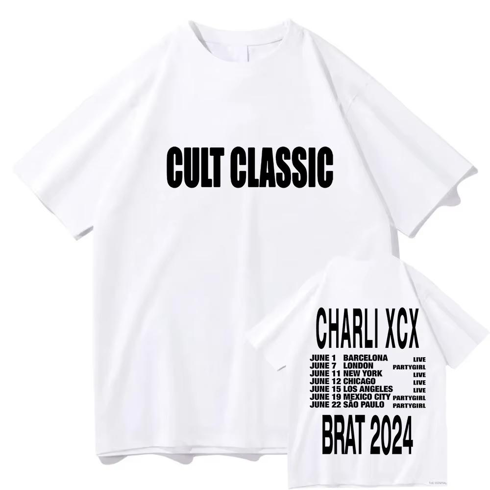 Spring and Summer New Cult Classic Charli Printed Cotton Loose Short Sleeved Round Neck Mens and Womens Casual Fashion Tshirt