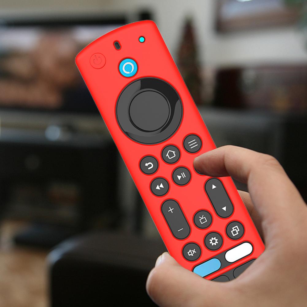 Silicone Voice Remote Cover with Lanyard Remote Control Replacement Shell Shockproof Luminous for Fire TV Alexa Voice Remote