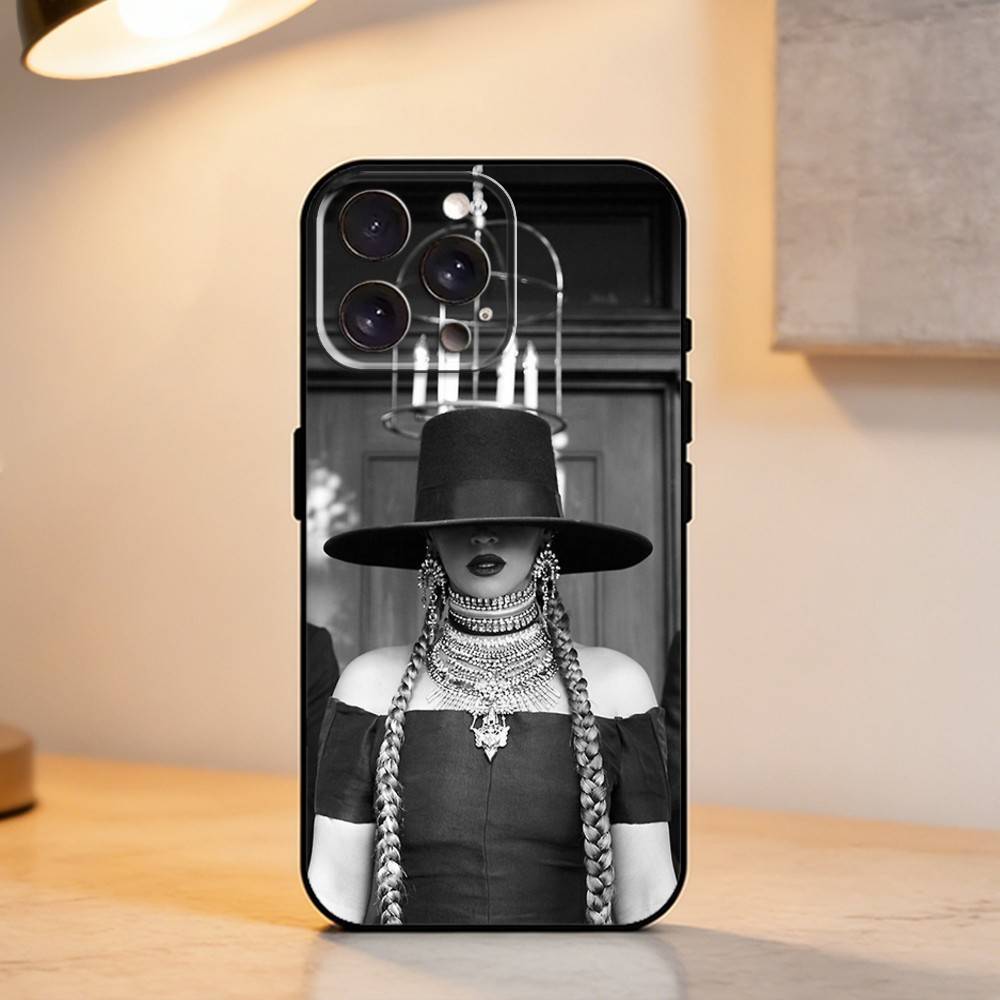 S-Singer B-Beyonce Phone Case For iPhone 17,16,15,14,13,12,11 Plus,Pro Max,XS,Soft Silicone Black Cover