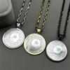 Muslim Star Crescent Moon Stainless Steel Necklaces Men Spiritual Islamic Talisman Natural Shell Necklaces Pendants Jewelry