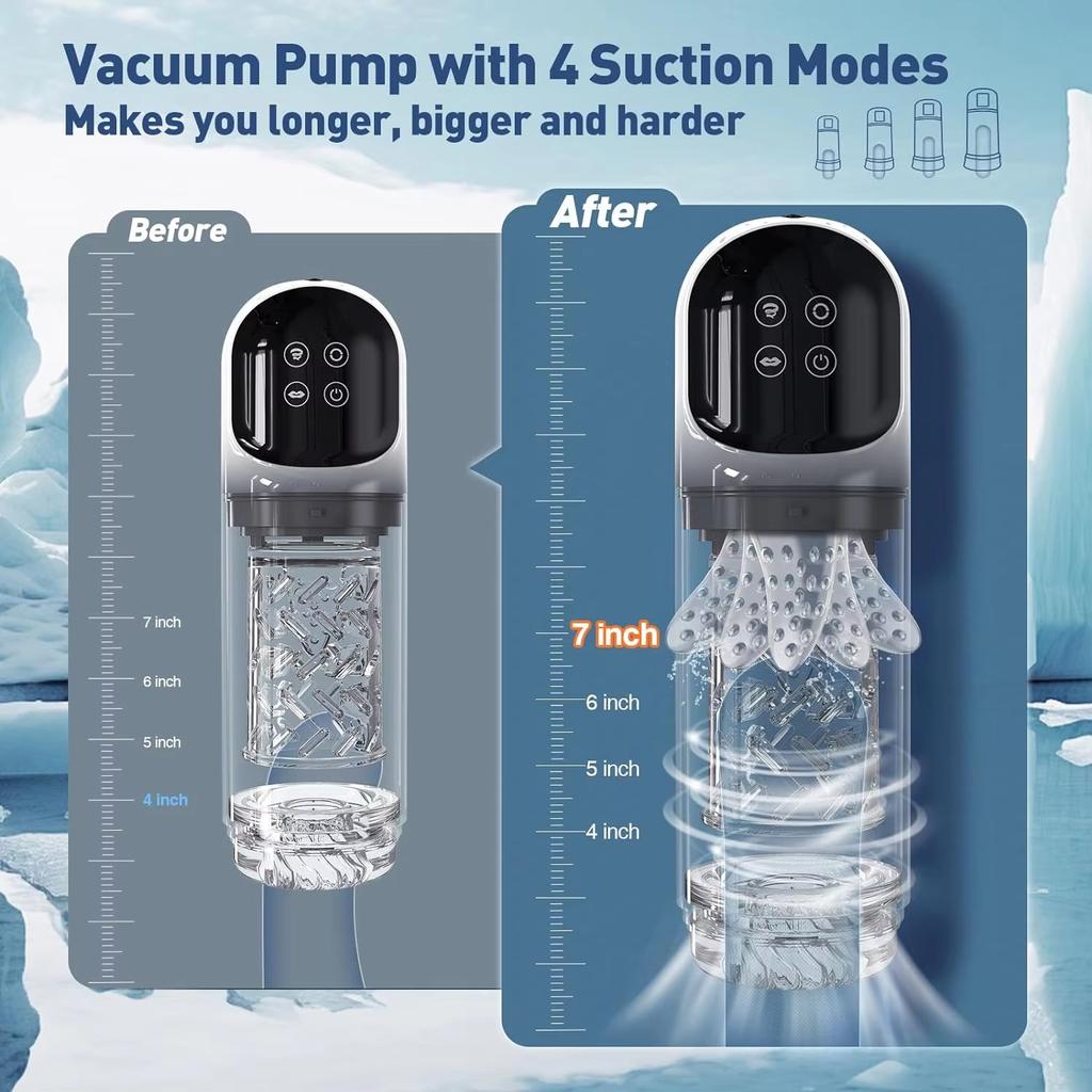 2025 New Automatic Blowjob Male Masturbator Penis Pocket Pussy with 4 Pump 7 Sucking 7 Rotating 7 Licking LCD Display Adult Sex Toys Man