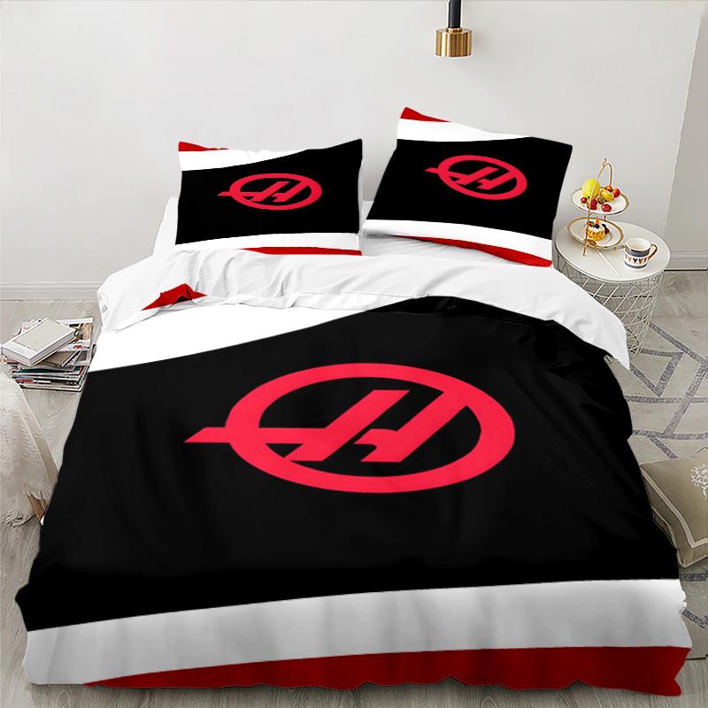 3PCS F1 Team Bedding Set Printed Duvet Cover Closure Includes 1 Duvet Cover & 2 Pillowcases for All Seasons Bedroom Decor