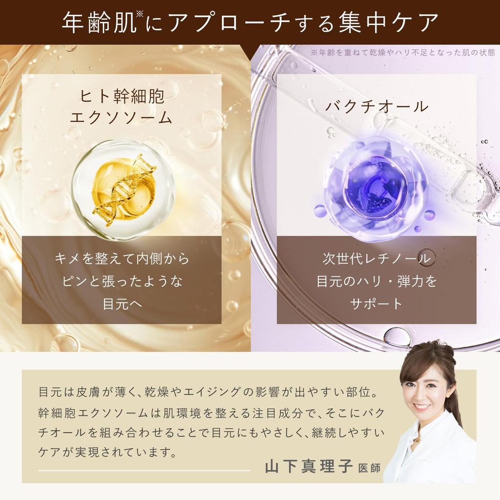 Idio Eye Human Stem Cell Azelaic Eye Approximately Made In Japan Cream, Anti-Aging Care, Exosomes, Bakuchiol, Niacinamide, Acid, Care, 2-Month Supply,