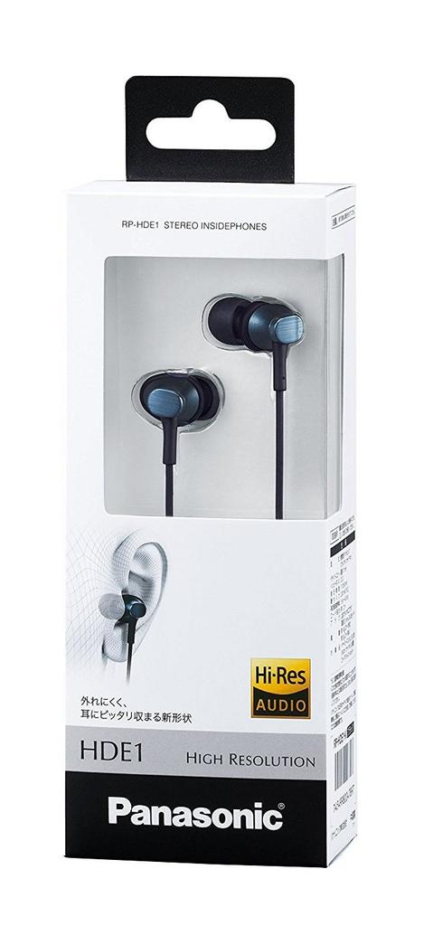Panasonic Black High-Resolution In-Ear Headphones, RP-HDE1-K