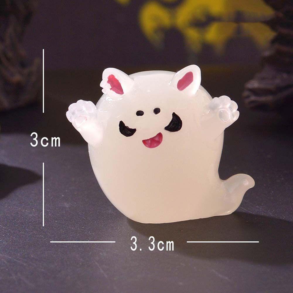 Cartoon Halloween Luminous Ghost Figurines Resin Crafts Pumpkin Witch Noctilucent Ghost Ornaments Cute DIY