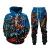 Autumn 3D Oriental Dragon God Printed Herre Hette Genser Set Mannlig Japansk Samurai Tatovering Glidelås 3d Treningsdress Herreklær Dress