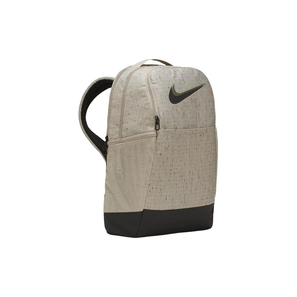 Nike Brasilia Backpack Large Capacity Zipper Closure Polyester School Bag Unisex Backpacks Khaki DA2276-210