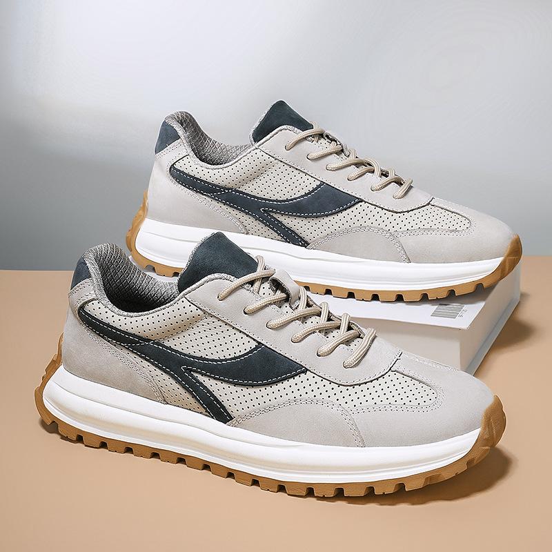 

Men s shoes 2025 summer new breathable thin hollow mesh casual shoes trendy men s fashion lightweight high-end sports shoes 44