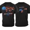 USA Flag Blackfish Skeleton Patriotic Angler Gift T-Shirt Short Sleeve Casual 100% Cotton O-Nec