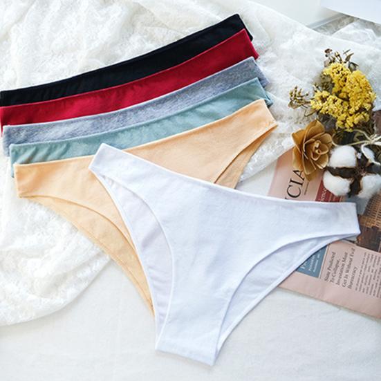 Cotton Thongs for Rise Sexy Seamless Breathable Women Soft Low Ladies Panties Stretchy