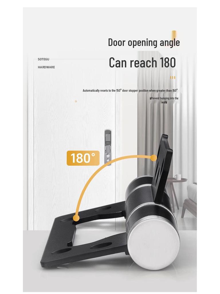 Adjustable Silent Hydraulic Door Closer with Concealed Double Leaf Hinge - Automatic Closing, 5-inch/6-inch Positioning