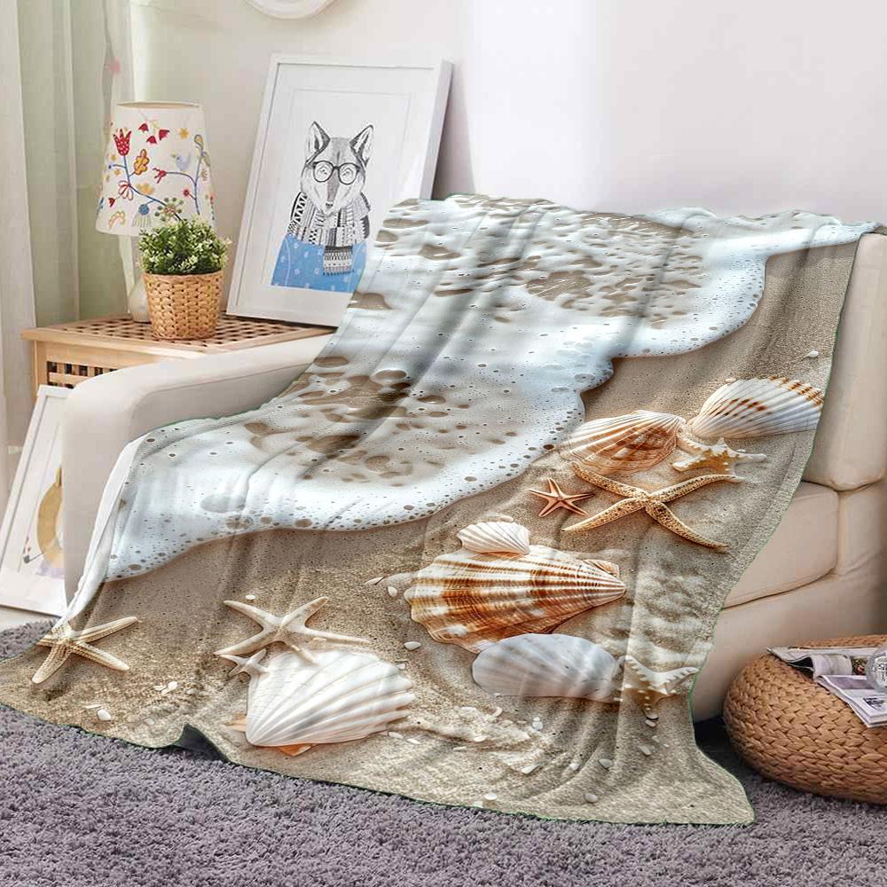 Seashore Flannel Blanket Throw Blanket Soft Warm Sofa Bed Camping home Decor Unique Christmas Gift C926448