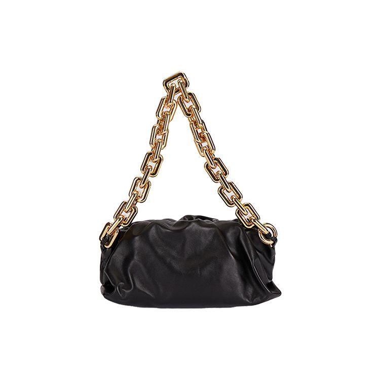 Bottega Veneta Chain Mail Bag With Thick Chain Women Shoulder Bag Black 620230VCP408425