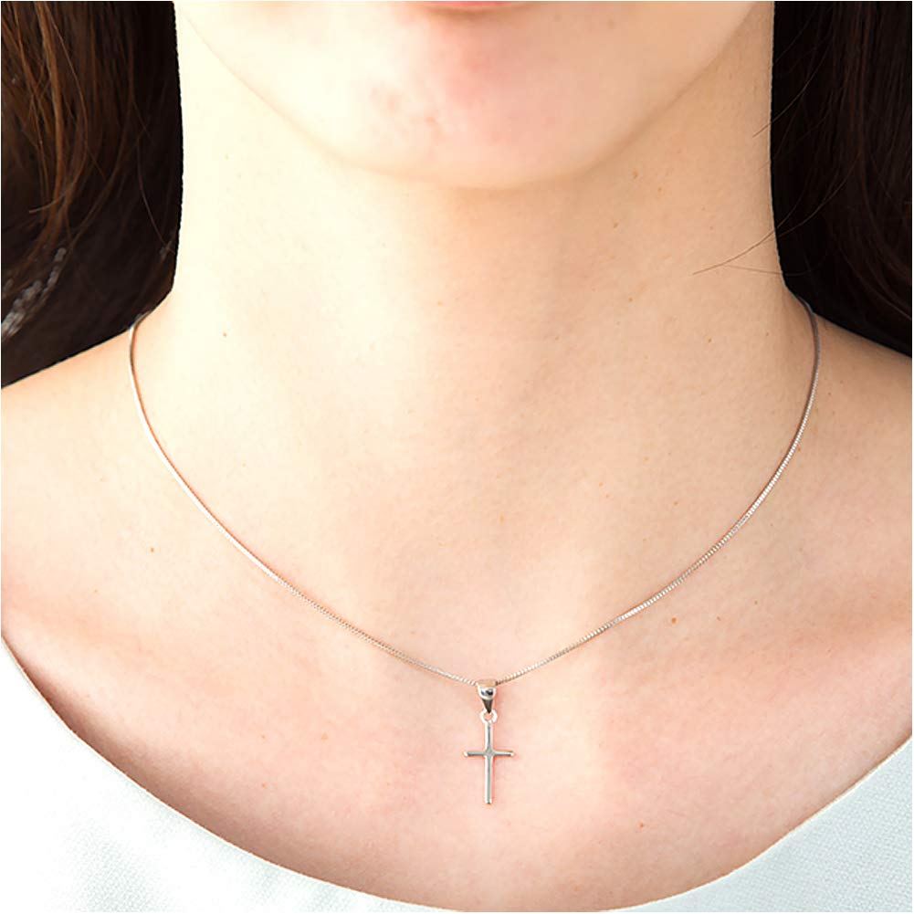 Colier venețian din argint 925, cruce metalică placată cu rodiu, sv04, cruce de 45 cm [Bijuterii M] Bărbați Femei