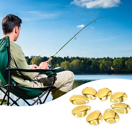 50Pcs Spinner Blades Bright Color Easy Spin Smooth Finish Wide Applications Anti-rust Fishing Attractor Compact Fishing Spoon Spinner