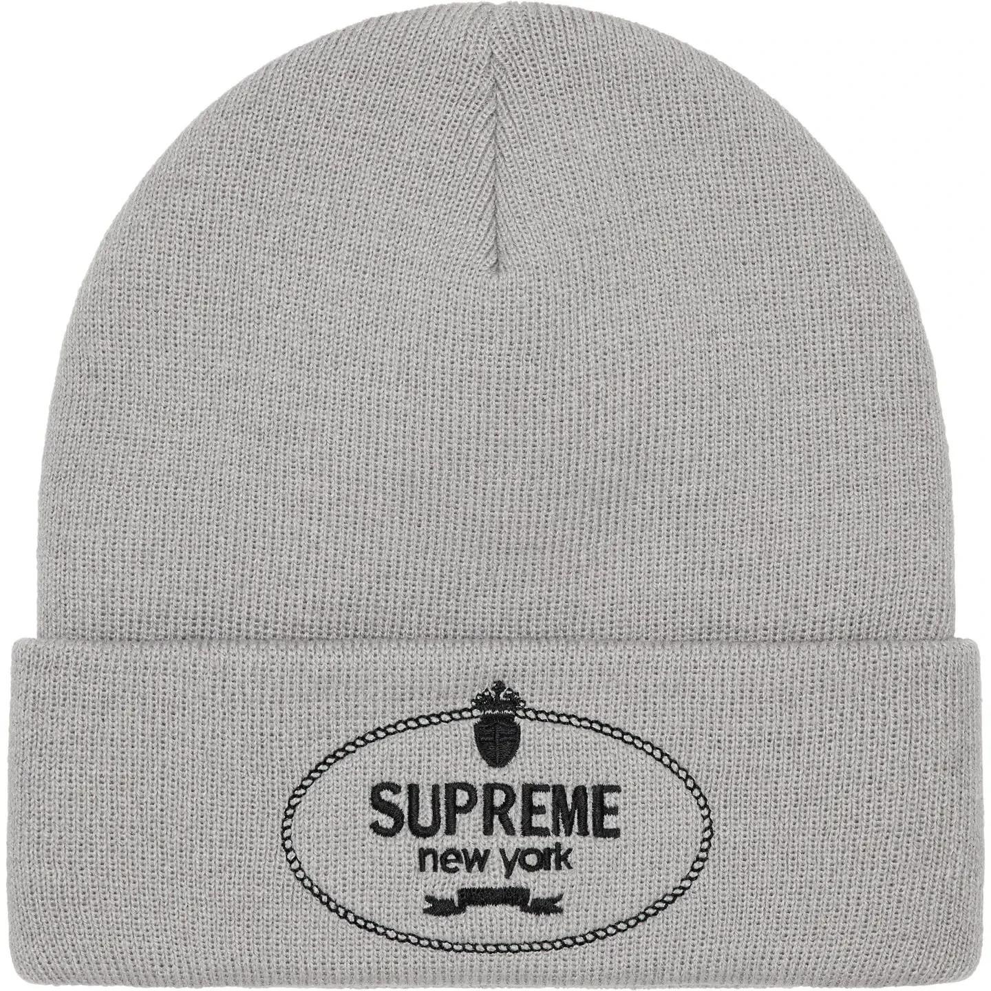 Supreme Crest Beanie Charcoal Grey One-Size