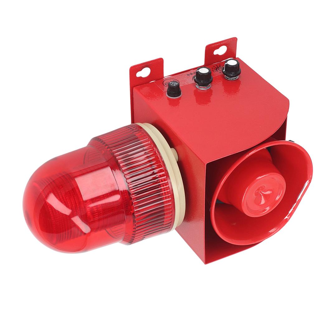 Industrial Siren Alarm Volume Tone Adjustable Waterproof Strong Bright Wall Mount Outdoor Siren Strobe EU Plug 220V