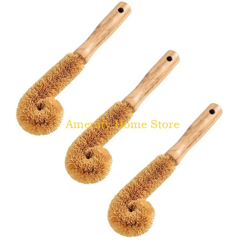 F26C Kitchen Dish Brush Cleaning Brush Curled Brush for Head Easy to Clean Non-st